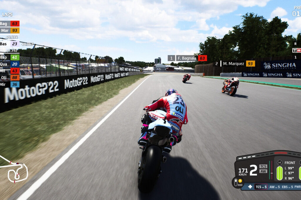 MotoGP 22 - Test gameplay : L'intelligence artificielle s'en sort plutôt bien et possède un comportement un minimum réaliste.