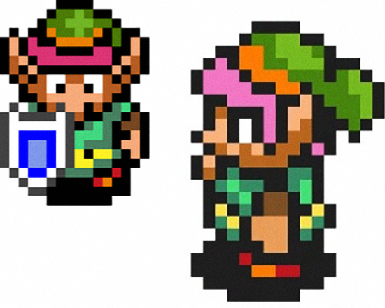 The Legend of Zelda A Link to the Past - L'avantage des cheveux roses, c'est qu'ils ressortent particulièrement bien à l'écran.